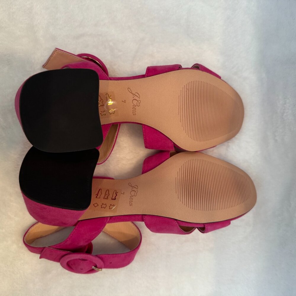 J. Crew Pink Suede Penny Sandals NWOT - Picture 7 of 7